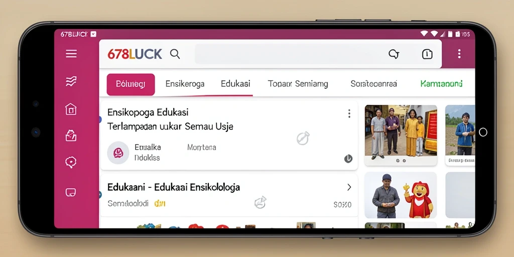 Antarmuka intuitif 678LUCK yang memudahkan akses informasi edukatif.