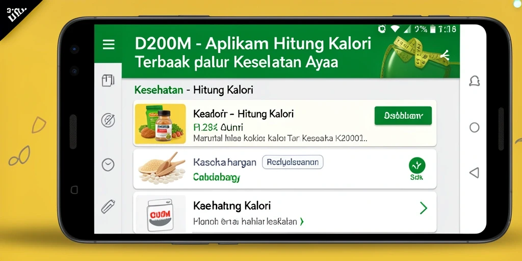 Tampilan antarmuka D200M yang memudahkan pengguna menghitung kalori.