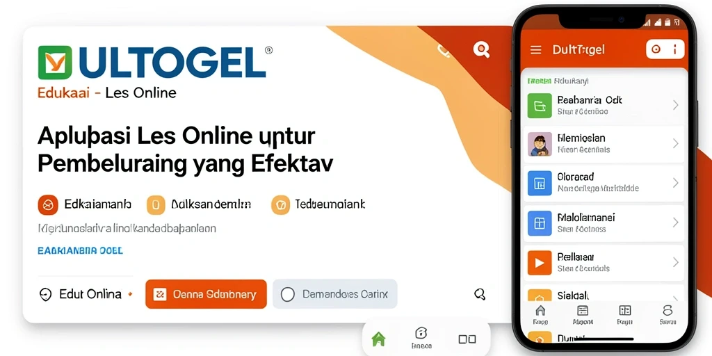 Antarmuka aplikasi Les Online DULTOGEL yang menarik dan fungsional.