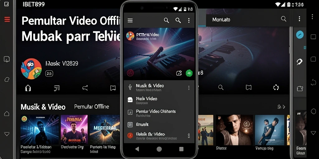 Tampilan antarmuka utama IBET899 untuk Pemutar Video Offline.