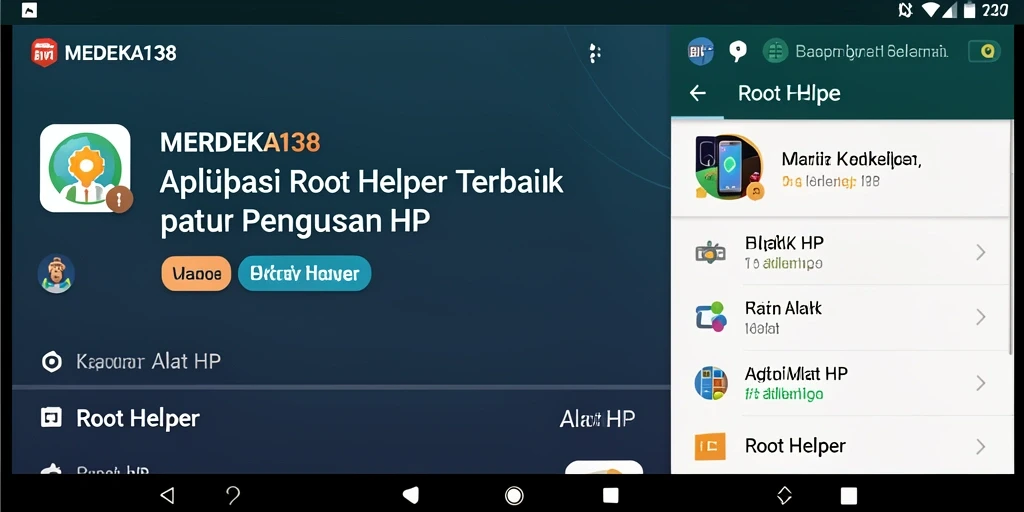 Tampilan antarmuka MERDEKA138 yang mudah digunakan untuk fungsi Root Helper.