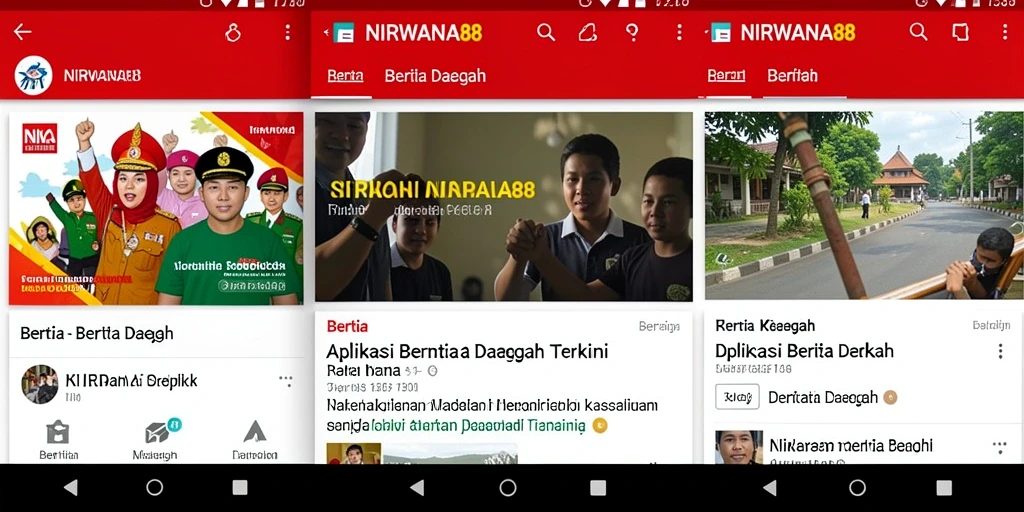 Antarmuka NIRWANA88 menampilkan berita daerah terkini dengan jelas.