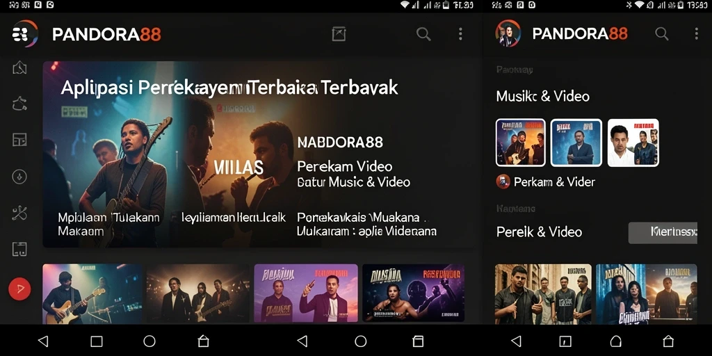 Tampilan antarmuka PANDORA88 yang intuitif untuk perekaman layar.
