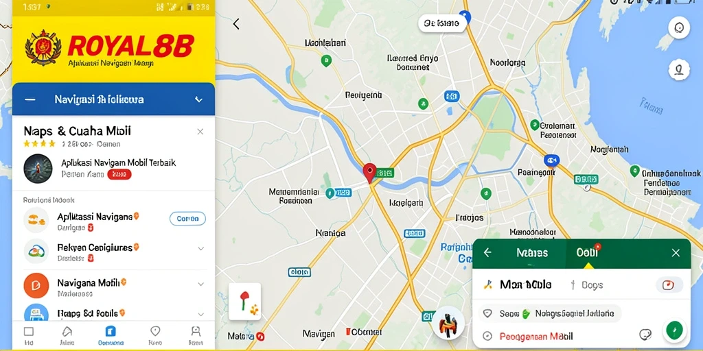 Antarmuka sederhana dan intuitif aplikasi ROYAL88 untuk navigasi mobil.